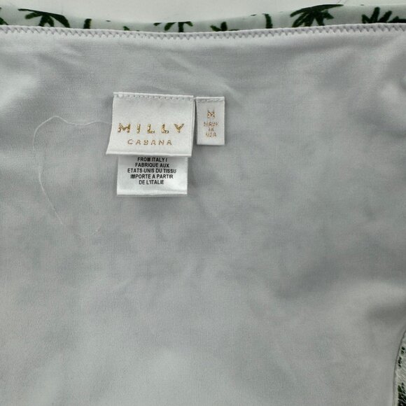 Milly Cabana Palm Print Bikini Set - M - Ruffled Top & Bottom - Green & White - Picture 3 of 9